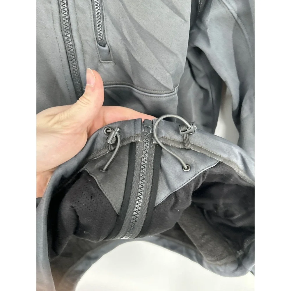The North Face Apex Barrier‎ Windwall Jacket Men's M Grey Fleece Lined Full Zip